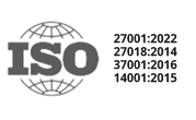 ISO 27001, 27018, 37001 and 14001 certified