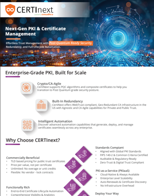 CERTInext Datasheet