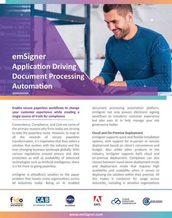 emSigner Application Driving Document Processing Automation