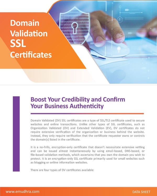 Domain Validation SSL Certificates