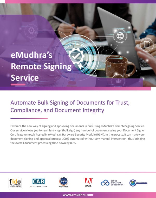 eMudhra's Remote Signing Service