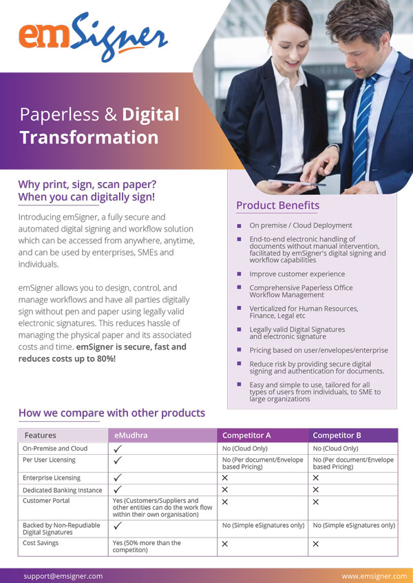 Paperless & Digital Transformation: Why print, sign, scan paper? When you can digitally sign!